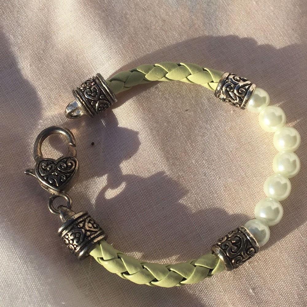 Braided faux leather bracelet